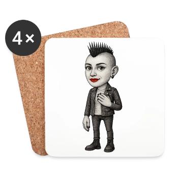 Mohawk Punker - Untersetzer (4er-Set) - Weiß - Vorne