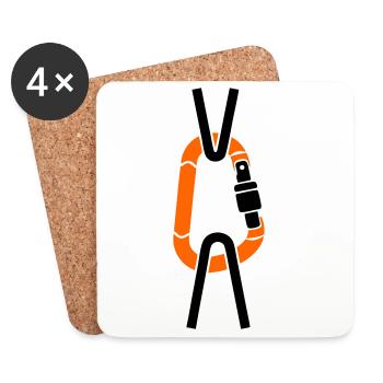 Mouston d’escalade Arboriste à corde Alpiniste - Dessous de verre (lot de 4) - blanc - Devant