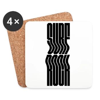Typographie de la musique surf rock design de logo - Dessous de verre (lot de 4) - blanc - Devant