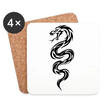 Tribu des serpents - Dessous de verre (lot de 4) - blanc - Devant