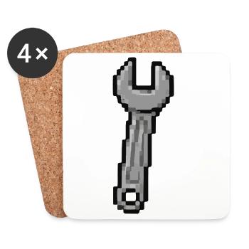 Pixel Wrench Art - Coasters (set of 4) - white - Front