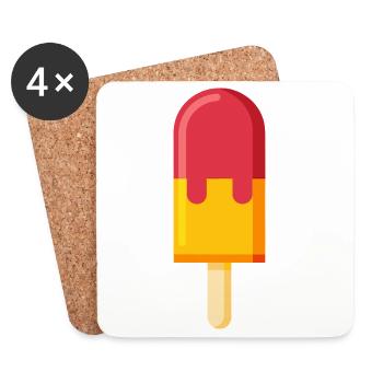 Eis am Stiel am Stiel - Untersetzer (4er-Set) - Weiß - Vorne
