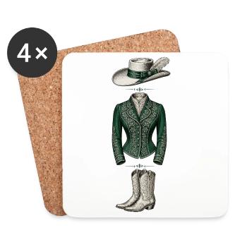 Eleganter grüner Stil - Untersetzer (4er-Set) - Weiß - Vorne