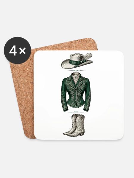 Eleganter grüner Stil - Untersetzer (4er-Set) - Weiß