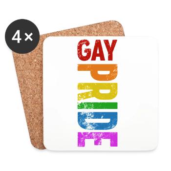 GAY Pride | LGBT | Love instead of hate - Coasters (set of 4) - white - Front