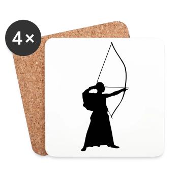 Kyudo - Tir à l'arc japonais - Dessous de verre (lot de 4) - blanc - Devant
