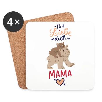 Ich liebe dich Mama - Untersetzer (4er-Set) - Weiß - Vorne