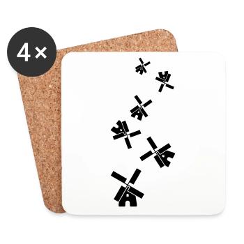 Windmill Ivon Silhouette - Coasters (set of 4) - white - Front