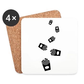 Français symbole de restauration rapide frites - Dessous de verre (lot de 4) - blanc - Devant