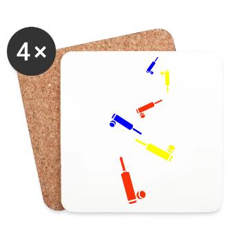 Cricket icon symbol - Untersetzer (4er-Set) - Weiß - Vorne