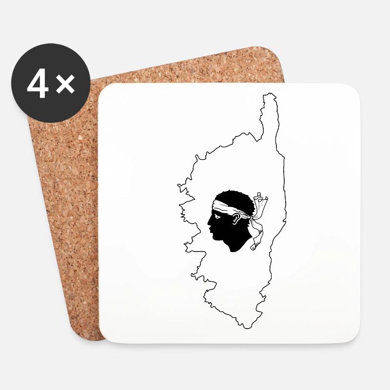 Corsica France Map - Untersetzer (4er-Set) - Weiß