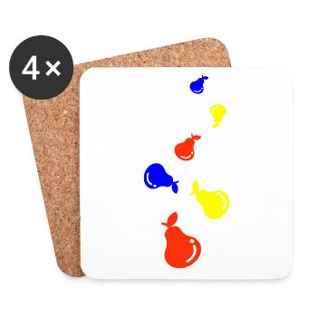 Fruit de la poire - Dessous de verre (lot de 4) - blanc - Devant