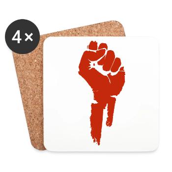 Protest and Revolution. Unite. - Coasters (set of 4) - white - Front