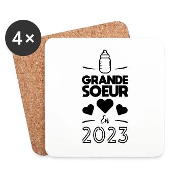 Grande soeur en 2023 - Dessous de verre (lot de 4) - blanc - Devant