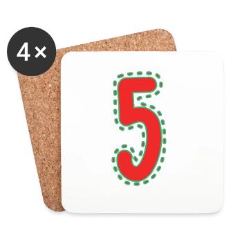 5. 5 YEARS. 5th ANNIVERSARY. 5 YEAR ANNIVERSARY - Coasters (set of 4) - white - Front