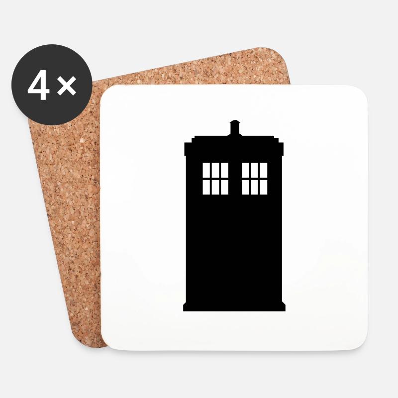 Police box - Untersetzer (4er-Set) - Weiß