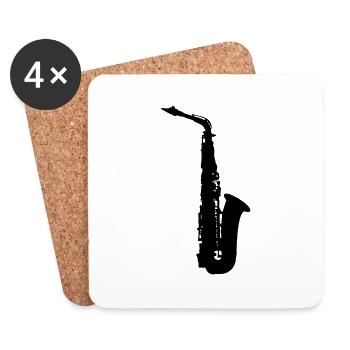 Saxophone - Dessous de verre (lot de 4) - blanc - Devant