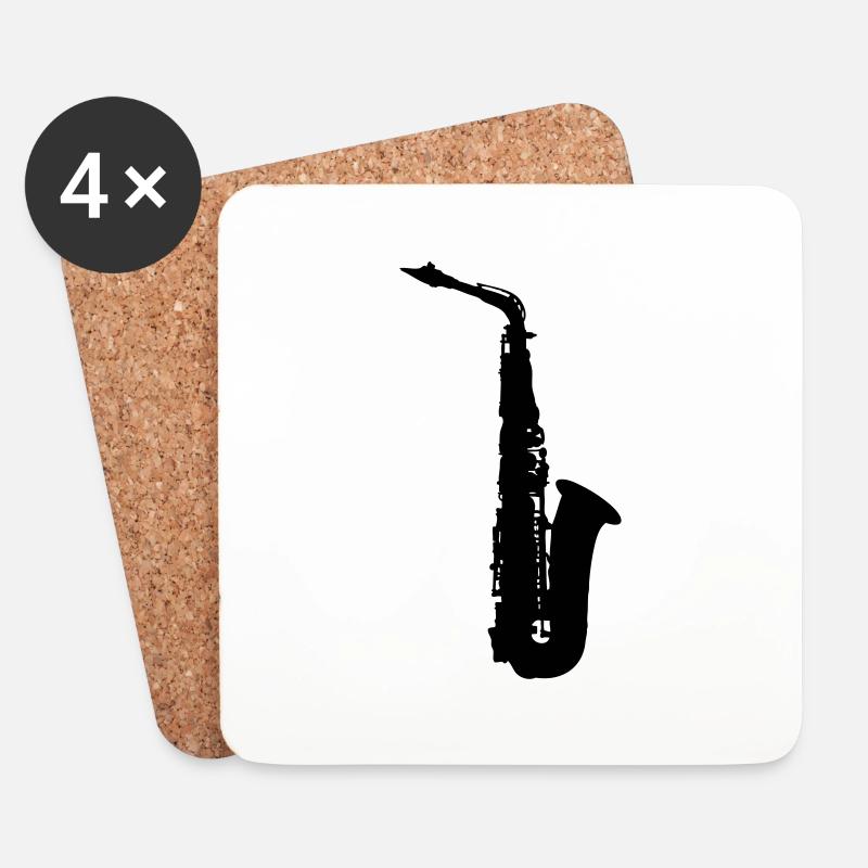 Saxophon - Untersetzer (4er-Set) - Weiß