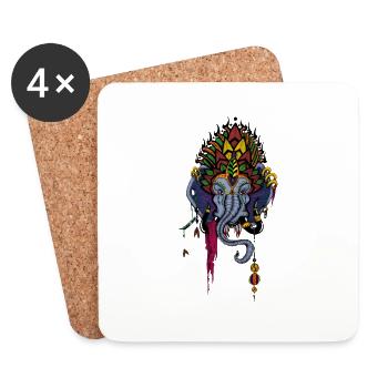 Ganesha - Untersetzer (4er-Set) - Weiß - Vorne