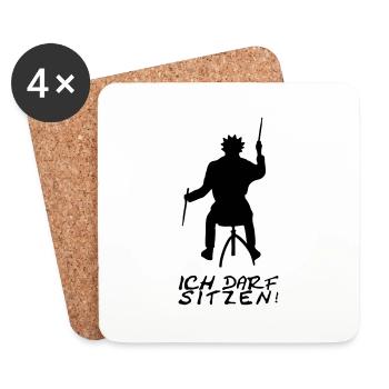 ICH DARF SITZEN - Untersetzer (4er-Set) - Weiß - Vorne