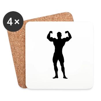 bodybuilder - Untersetzer (4er-Set) - Weiß - Vorne