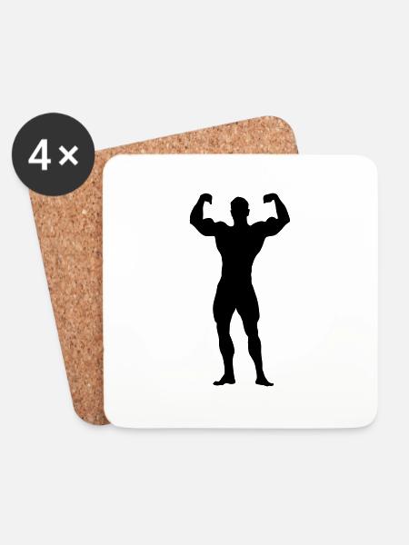 bodybuilder - Coasters (set of 4) - white