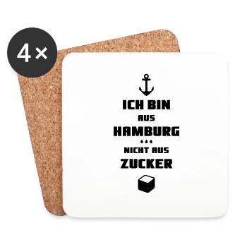 Ich bin aus Hamburg nicht aus Zucker Regen Sturm - Untersetzer (4er-Set) - Weiß - Vorne