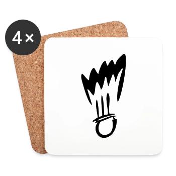 badminton - Coasters (set of 4) - white - Front