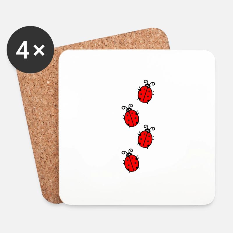 Die Marienkäfer - Untersetzer (4er-Set) - Weiß