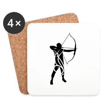 Archery male tribal de - Untersetzer (4er-Set) - Weiß - Vorne