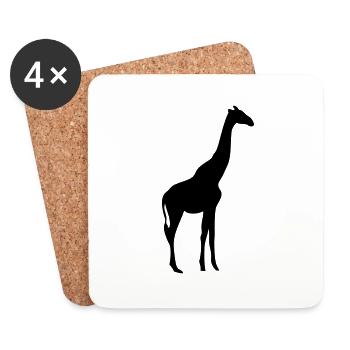 Giraffe silhouette shadow shadow5 - Coasters (set of 4) - white - Front