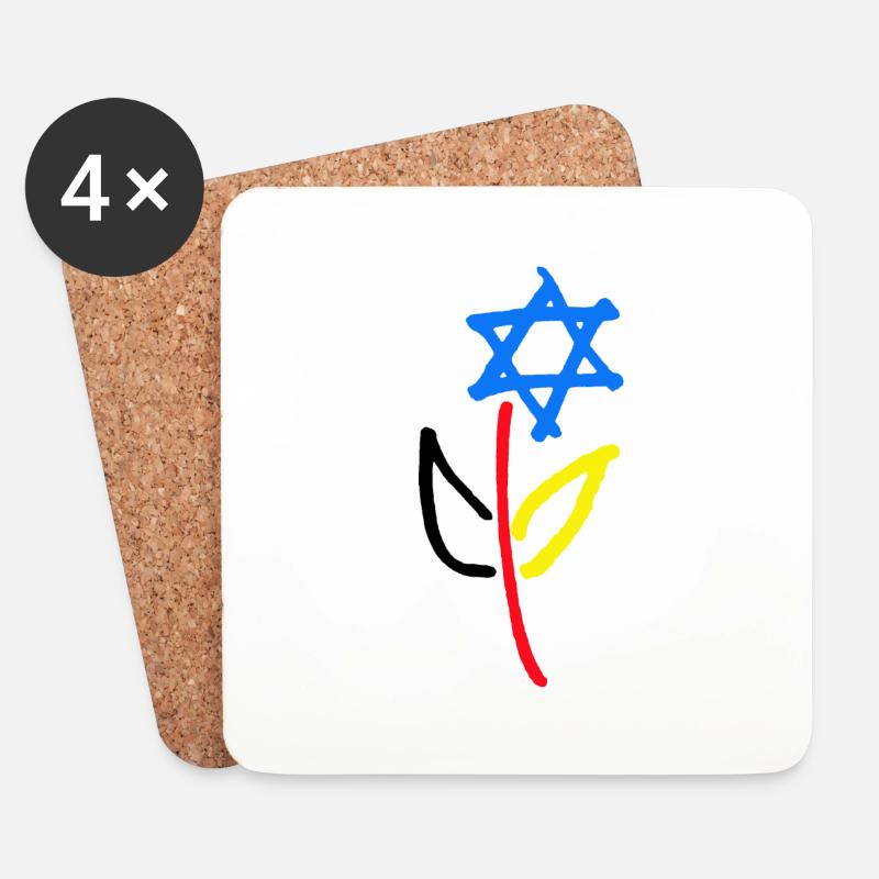 Deutsch Israelische Freundschaft - Untersetzer (4er-Set) - Weiß