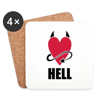 Heart Hell - Coasters (set of 4) - white - Front