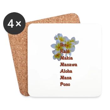 The 7 Huna Principles / frangipani flowers - Coasters (set of 4) - white - Front