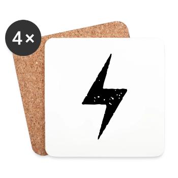 Blitz Strom Symbol - Untersetzer (4er-Set) - Weiß - Vorne