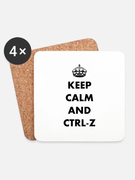Keep Calm and ctrl-z - Untersetzer (4er-Set) - Weiß