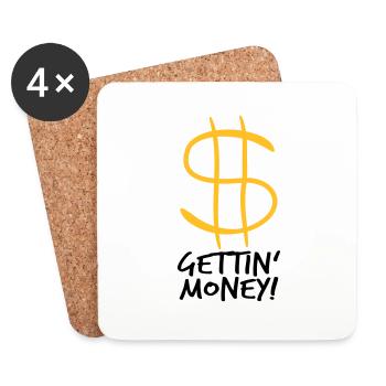 symbol dollar gettin money zeichen geld reich geld - Untersetzer (4er-Set) - Weiß - Vorne
