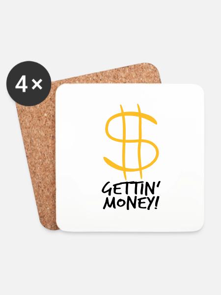 symbol dollar gettin money zeichen geld reich geld - Untersetzer (4er-Set) - Weiß