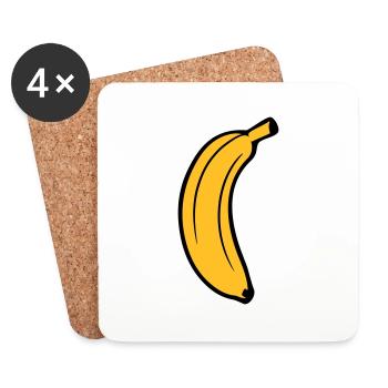 obst banane lecker gesund essen bananenschale krum - Untersetzer (4er-Set) - Weiß - Vorne