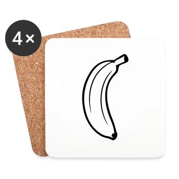 banana fruit delicious healthy eat banana peel krum - Coasters (set of 4) - white - Front