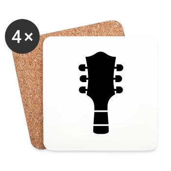 Guitare - Dessous de verre (lot de 4) - blanc - Devant