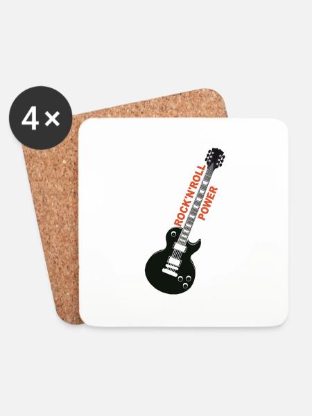 rock'n'roll_ guitar 2 - Untersetzer (4er-Set) - Weiß