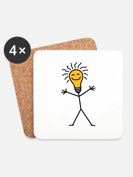 Light Bulb - Coasters (set of 4) - white