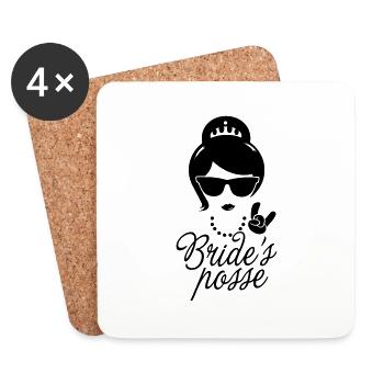 Team Bride Wedding Bridesmaids Stag do Hen night - Coasters (set of 4) - white - Front