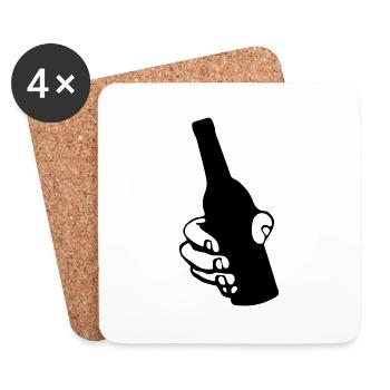 hand mit bierflasche - Untersetzer (4er-Set) - Weiß - Vorne