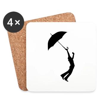jumping_with_umbrella - Coasters (set of 4) - white - Front