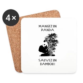 Eat a Panda - Coasters (set of 4) - white - Front