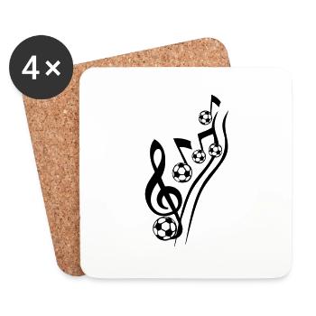score music football note cle ball - Coasters (set of 4) - white - Front
