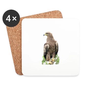 Aigle - oiseau - Kenya - Afrique - Dessous de verre (lot de 4) - blanc - Devant