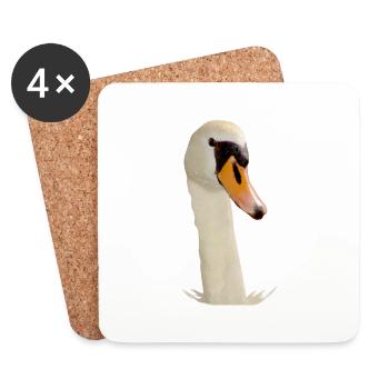 Schwan - Untersetzer (4er-Set) - Weiß - Vorne